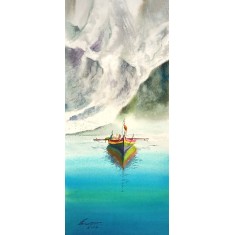 Shaima Umer, 10 x 22 Inches, Watercolor on Paper, Seascape Painting, AC-SHA-089